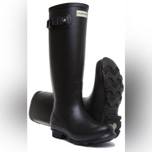 Hunter Norris Field Side Adjustable Rain Boots Black Size 9